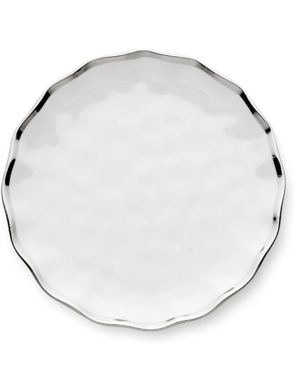 Elegant Silver-Trimmed Porcelain Salad Plates Set of 4 – Durable